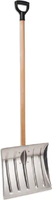 Produktbild von ALU 40cm Schneeschieber Schneeräumer Schneeschaufel mit HOLZ Stiel D-Griffe 40cm / 129cm / 3704