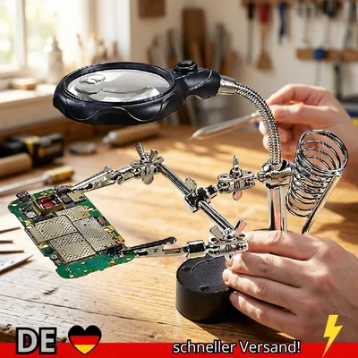 Produktbild von Lötlupe mit Klemme 3.5X 12X Leiterplatte