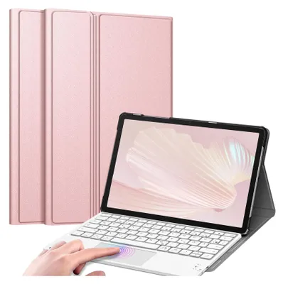 Produktbild von FINTIE Tastatur Hülle für Samsung Galaxy Tab A11+ Plus 11" 2025 / Tab A9+ Plus 11 Zoll 2023 Tablet - Deutscher Tastatur mit Touchpad Magnetisch Abnehmbarer Keyboard, Roségold