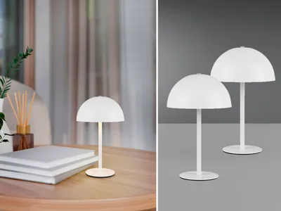 Produktbild von 2er SET kabellose Akku Tischlampen Weiß Touch dimmbar, USB aufladbar, 21cm klein