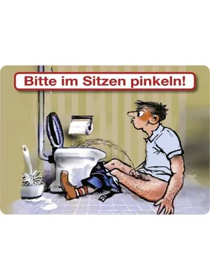 Produktbild von Bitte im sitzen pinkeln, Blechpostkarte 10,5 x 14,8 cm, PC302/202
