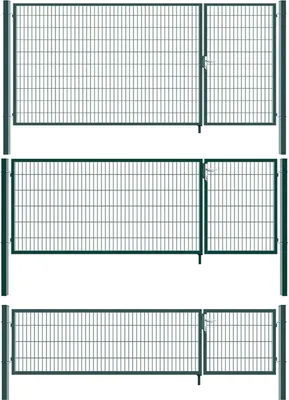 Produktbild von Gartentor Zauntor Einfahrtstor Stabmattenzaun Doppelflügel Grün 3,5 m Breite, Größe:800 x 3500 mm