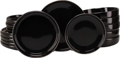 Produktbild von CreaTable, 24784, Nordic Festive Schwarz, Tellerset 18-tlg, Steinzeug