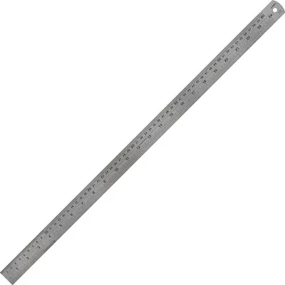 Produktbild von Famanu Lineal mit metrischen und imperialen Maßeinheiten - 600 mm - Edelstahl mit Umrechnungstabelle