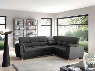 Produktbild von Ecksofa Schlafsofa Sofa SALVADOR Stoff Texas Anthrazit Kurze Schenkel Rechts