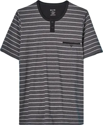 Produktbild von Herren Pyjama Oberteil kurz pure Baumwolle von der Marke CiTO L