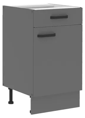 Produktbild von Küche NESSA Unterschrank 50 cm Anthrazit Küchenzeile Küchenblock Einbauküche