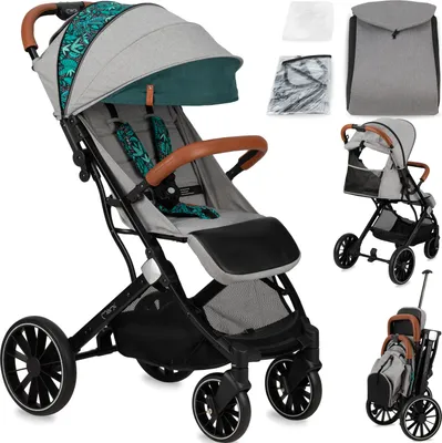 Produktbild von MoMi ESTELLE DAKAR Buggy Kinderwagen Bis zu 22 kg - Leicht, Moskitonetz, Schlafsack und Regenschutz - Grau-Grün