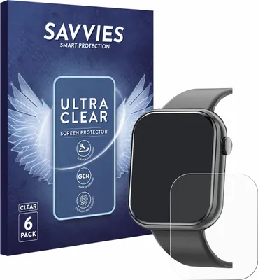 Produktbild von 6x Für Mingtawn Smartwatch 1.85" Schutzfolie Savvies Displayschutz Display Schutz Folie Klar Transparent