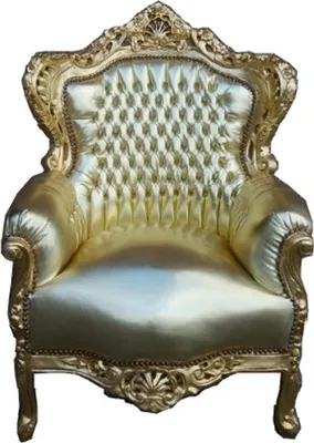 Produktbild von Barock Sessel "King" Gold/Gold Lederoptik