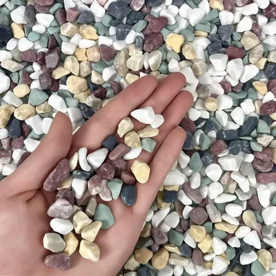 Productafbeelding van 950 g decoratieve stenen, natuurlijke gemengde kleuren voor bloempotten en aquaria