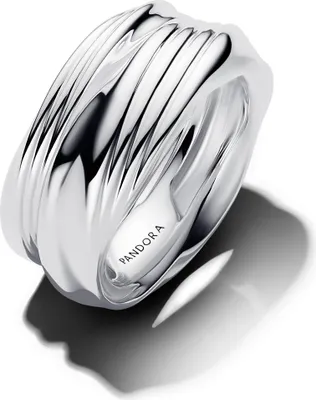 Image de Pandora Anneau double torsadé 193890C00 Anneau pour femme, Taille de l'anneau:54