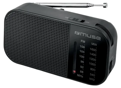 Produktbild von Muse M-025 R, Tragbar, Analog, FM, MW, 88 - 108 MHz, Schwarz, Drehregler
