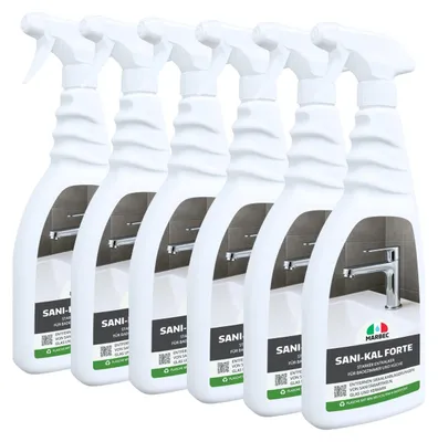 Produktbild von SANI-KAL FORTE - Leistungsstarker Kalkreiniger, entfernt Ablagerungen und Rost - 750MLx6Pz