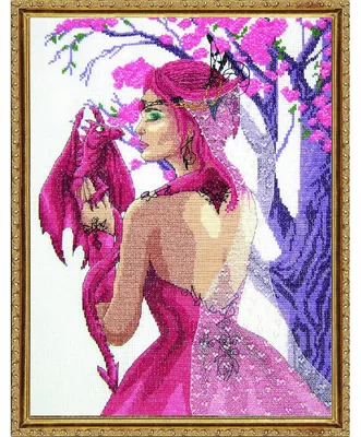 Produktbild von Janlynn Kreuzstich Stickpackung "Drachenprinzessin", Zählmuster, 27x39cm