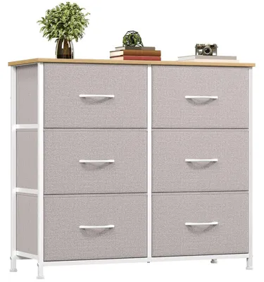 Productafbeelding van Kast met 6 lades, asgrijs, 80x71,5x30 cm