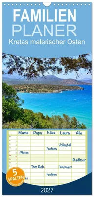 Produktbild von Familienplaner 2027 - Kretas malerischer Osten mit 5 Spalten (Wandkalender, 21 x 45 cm) CALVENDO