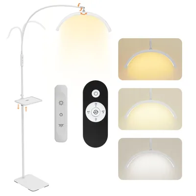 Productafbeelding van Puluomis LED-schoonheidslamp, verstelbare lamp met afstandsbediening, 3 kleurtemperaturen en traploos dimbaar, 320° verstelbare hals voor wimperextensions