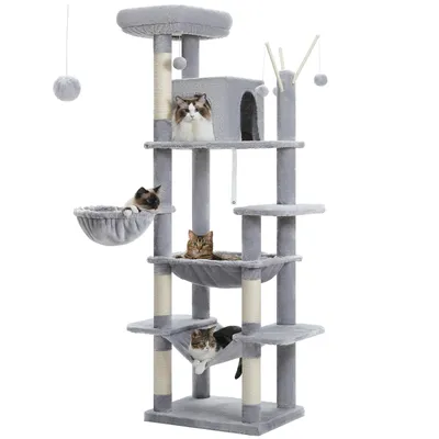 Produktbild von PAWZ Road Kratzbaum Katzenbaum 175cm groß für große Katzen grau