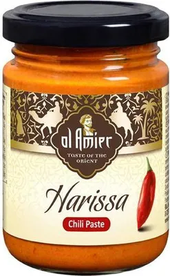 Produktbild von Al Amier Harissa rote Chili Paste 130 G Glas Vegan Laktosefrei  Intensiv und doch angenehm scharf