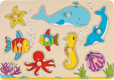 Image de Goki Noppenpuzzel Onderwaterwereld, 8st.