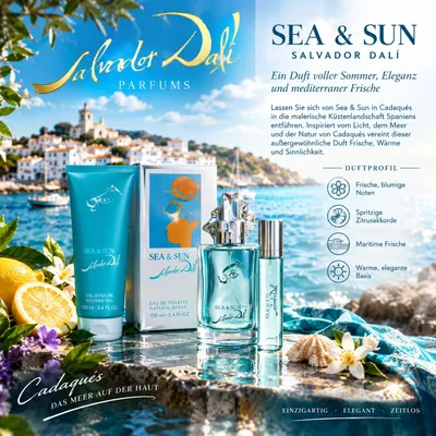Obrázek produktu pro Salvador Dal Sea & Sun pleťová voda pro ženy 50 ml + pleťové mléko 100 ml