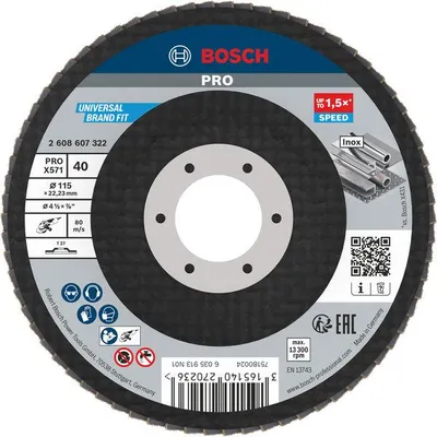 Produktbild von PRO X571 Fächerschleifscheibe, gerade, 115 mm, K40