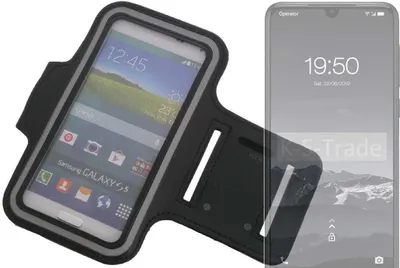 Produktbild von Kompatibel mit Qilive Q3 Neopren Jogging Armband Sportarmband Oberarmband schwarz kompatibel mit Qilive Q3 mit Reflektor Streifen. Fitness Lauf