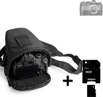 Produktbild von K-S-Trade Schultertasche kompatibel mit Olympus OM System OM-1 Colt Kameratasche für Systemkameras DSLR DSLM SLR, Bridge etc., + 16GB Speicherkarte