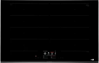Produktbild von Bosch Induktionskochfeld PXY875KW1E 80cm Glaskeramik Schwarz, H: 51mm B: 816mm T: 527mm, ComfortProfil, Facettenschliff, Home Connect (WLAN) mit Dunstabzugshaubensteuerung, PerfectCook Kochsensor, PerfectFry Bratsensor