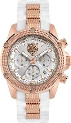 Produktbild von Philipp Plein Sport PSDBA0723 Hurricane Chrono roségold weiss Uni Uhr NEU