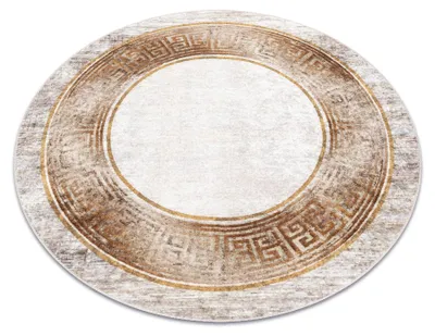 Image de Tapis lavable MIRO 51236.807 cercle Marbre, grec antidérapant - beige / or beige cercle 160 cm