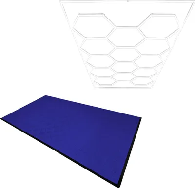 Obrázok produktu pre Odvetrávané garážové dlaždice a šesťuholníkové LED svetlá x 120 s okrajmi - modré