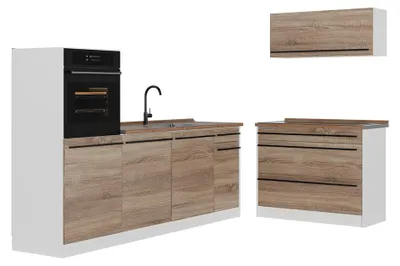 Imagen del producto de Mueble de cocina Vicco R-Line Sonoma/Blanco 220 cm sin encimera, Model 67456