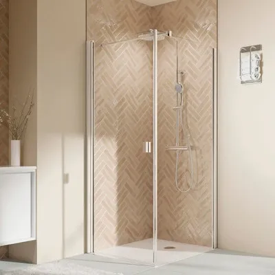 Produktbild von Seitenwand für Drehtür oder Drehfalttür BREUER Elana 2.0 100 x 200 cm Profil eckig chrom Klarglas Seitenwandanschlag rec