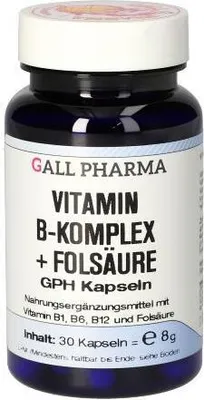 Produktbild von VITAMIN B-KOMPLEX+FOLSÄURE GPH, 30 St KAP