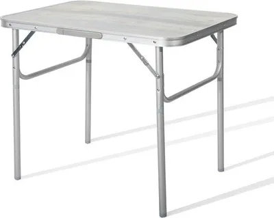 Imagen del producto de Mesa de camping Famanu, portátil, plegable y con altura ajustable - aluminio, MDF