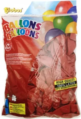 Produktbild von Globos Ballons rot - 100 Stück Latex Partydekoration