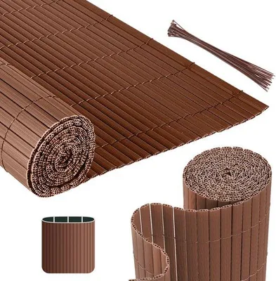 Immagine prodotto di Recinzione da giardino in PVC 4 x 5 m per garantire la privacy – Recinzione da giardino e da balcone – Marrone