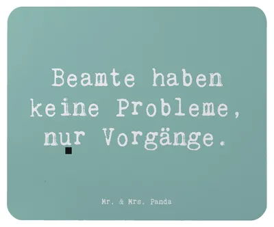 Produktbild von Mr. & Mrs. Panda Mousepad Spruch Beamter ohne Probleme - Meeresbrise - Geschenk, Mauspad, Geschenke für Berufstätige, computermatte, Beruf, computer, kreative, Jubiläen