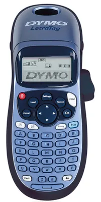 Produktbild von DYMO LetraTag LT-100H+, ABC, 160 x 160 DPI, 6,8 mm/sek, AA, Schwarz, Blau