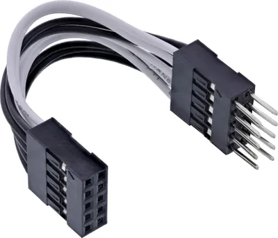 Obrázek produktu pro InLine® Interní kabel USB 2.0, 2x5pin samec / 2x5pin samice, prodlužovací kabel, 0,05 m