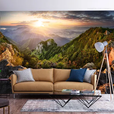 Produktbild von Vlies Fototapete Landschaft 400x280 cm Tapeten Wandtapete XXL Berge Natur Sonnenuntergang b-A-10133-a-a