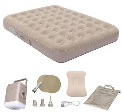 Image de Matelas gonflable, pompe intégrée, éclairage LED, 200 x 150 x 25 cm