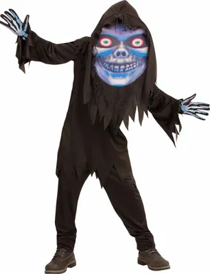 Obrázok produktu pre Strašidelný kostým smrťáka s veľkou hlavou na Halloween pre tínedžerov - 146/158
