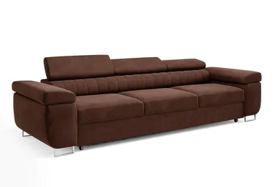 Produktbild von Schlafsofa CARMEN, moderne Couch mit verstellbaren Kopfstützen, ausziehbare Polstercouch, Sofa mit Schlaffunktion, Kronos 06