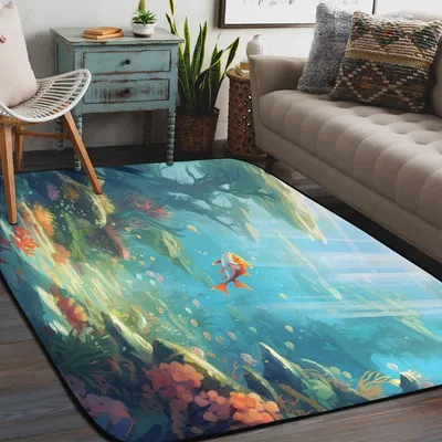 Imagen del producto de Alfombra antideslizante lavable para habitación infantil, 147,3 x 203 cm