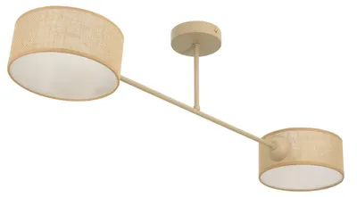 Produktbild von Deckenlampe Metall Stoff Beige E27 2-flammig Modern Deckenleuchte