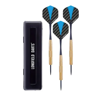 Produktbild von Longfield Games Steeltip Dart Set 22 Gramm Gold/Blau 3 Stück