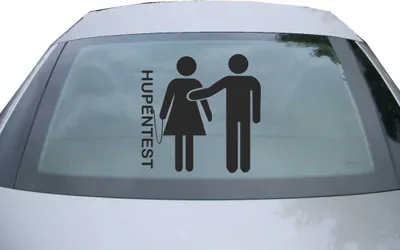 Produktbild von Indigos UG - Aufkleber Heckscheibe & Motorklappe DE2430 - schwarz - 600x599 mm - Hupentest - Auto Scheiben Fenster Heckklappe Tuning Racing JDM - Die cut